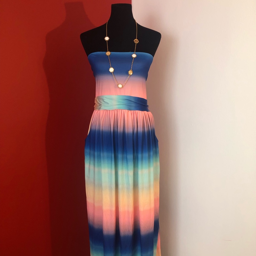 Ombré maxi dress with pockets